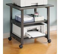 Mobile Floor-Standing Printer Stand with Storage 2-Tier Under Desk Printer Shelf on Wheels Compact Office Cart for Home or Office Use (Black L60*48 * 53cm/24 * 19 * 21")