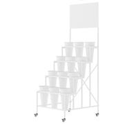 Mobile Flower Display Stand with Buckets Heavy-Duty Rolling Plant Cart Metal Shelf for Florists Floral Shop Display with Wheels Perfect for Events and Parties
