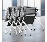 Mobile Folding Computer Desk with WheelsPortable Study & Meeting Table (4 Pack 63 inch) Ideal for Offices Classrooms and Training Sessions