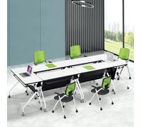 Mobile Folding Conference Table Flip Top Training Table with Wheels Modern Seminar Table for Office & Classroom 6-Pack 47.2"x23.6"x29.5" - Perfect for Meetings & Events