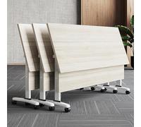 Mobile Folding Conference Table FlipTop Meeting Desk with Lockable Wheels SpaceSaving Metal Frame Perfect for Office Training Seminars and Events