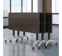 Mobile Folding Conference Table FlipTop Meeting Desk with Lockable Wheels SpaceSaving Metal Frame Perfect for Office Training Seminars & Events.