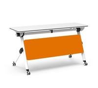 Mobile Folding Conference Table - Large Flip-Top Rectangle with Wheels Space-Saving Design for Office Meetings & Training Black (55"x20"x30") - Perfect for Collaborative Workspaces