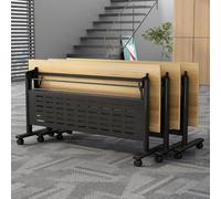 Mobile Folding Conference Table Modern Office Meeting Table with Silent Wheels Sturdy Metal Frame for Classroom & Training 180x60x75CMPerfect for Reception & Events