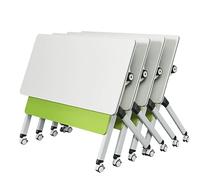Mobile Folding Conference Table Set4 Pack Flip Top Seminar Tables with Locking Wheels for Office Training RoomModern 55.1" Meeting Tables