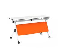 Mobile Folding Conference Table with Flip-Top & Locking Wheels - Space-Saving Training Desk for Office Meetings Seminars & Collaborative Workspaces (63"x20"x30")