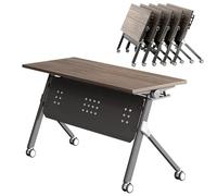 Mobile Folding Conference Table with Flip Top, Rolling Training Tables on Caster Wheels, Perfect for Office Meetings and Collaborative Spaces