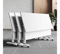 Mobile Folding Conference Table with Lockable Wheels FlipTop Design SpaceSaving Metal Desk for Office Training Seminars & Meetings Versatile & Portable