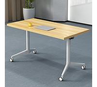 Mobile Folding Conference Table with Lockable Wheels FlipTop Design SpaceSaving Metal Frame Perfect for Office Training Seminars and Meetings