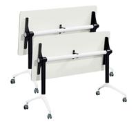 Mobile Folding Conference Table with Locking Wheels2PCS Rectangular Flip Top Meeting & Training Table for Seminar & Conference Room (62.9"x15.7"x29.5")