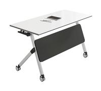 Mobile Folding Conference Table with Privacy Panel, Swivel Casters, for Office Training Rooms and Home
