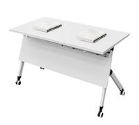 Mobile Folding Conference Table with Shelf 75cm Height 140x50cmIdeal for Offices Training Rooms Classrooms Movable & Modular Design for Versatile Use.