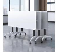Mobile Folding Conference Table with Wheels 120x50x75cm Portable Seminar Desk Modern Meeting Table for Office Training & Events Space-Saving Design
