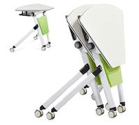 Mobile Folding Conference Table2pcs Flip Top Training Tables with Wheels for Classrooms Offices & Meeting RoomsSpaceSaving Versatile Design