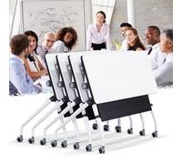 Mobile Folding Conference Table63 Flip Top Meeting Table on Wheels Modern Seminar Table for 210 People Ideal for Training Rooms & Classrooms