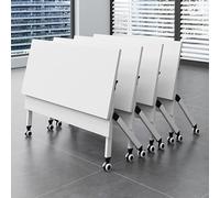 Mobile Folding Conference TableModern Rectangular Design with Wheels Ideal for Office Training Rooms and Collaborative SpacesSpaceSaving Portable Solution