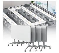 Mobile Folding Conference Tables with Wheels Versatile Space Saving Training Desks for Office Home & Classroom 4 Pack 55.1" X 23.6" X 29.5" Ideal for Meetings & Events