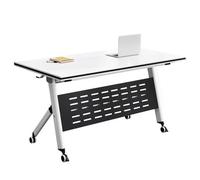 Mobile Folding Office Desk with Wheels - Compact Rolling Conference Table for Small Spaces Home Office Meeting & Training Room - Versatile Workstation & Writing Desk