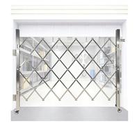 Mobile Folding Stainless Steel Barrier with Wheels, 1.2 x 3m Accordion Design Safety Fence for Basement & Garage, Durable Crowd Control Solution for Events and Public Spaces