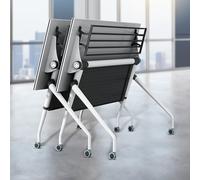Mobile Folding Training Table with Caster Wheels, 55.1" 2-Pack, Versatile Seminar Furniture for Conference & Meeting Room