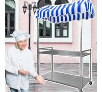 Mobile Food Cart with Wheels for Street Vendors, Ideal for Events and Selling Cookies, Desserts, and Flowers