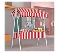 Mobile Food Cart with Wheels, Lightweight Outdoor Vendor Stall for Farmers Market, Hot Dog, Ice Cream, and Flower Sales
