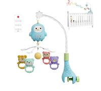 Mobile for Crib, Baby Bed Bell with Music, Portable Nursery Toy, Rotating Hanging Rattle Set, Visual and Audio Stimulation, for Toddler Bassinet Bedside Playpen Girls Boys, 15.75x9.84x18.9 inches