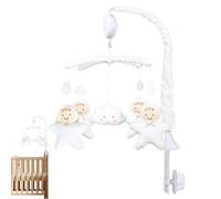 Mobile for Crib Nursery - Plush Ba-by Crib Mobile for Girls, Wind-Up Cradle Mo-Bile with High Contrast Music Box | Nursery Bed & Cradle Hanging Decoration for Room