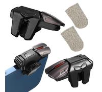 Mobile Game Triggers with Alloy Six-Finger Linkage and 3 Pairs Gaming Finger Sleeves Set Includes 1 Pair Triggers and Finger Gloves for Mobile Phone Gaming