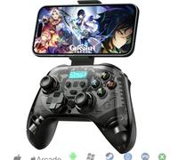 Mobile Gaming Controller for iOS/Android/Switch, Streaming for PS4/PC/Xbox | Semi-Transparent Controller with Hall Effect Joysticks & Triggers, Dual Vibration, Turbo, Macro, Phone Clip, Black