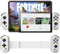 Mobile Gaming Controller for iPad/Tablet (13-25cm) Wireless Gamepad for Android/iOS/PC/NS Bluetooth Controller,Hall Effects Joysticks with Linear Trigger,RGB Telescopic Joystick,Cloud Gaming (White)