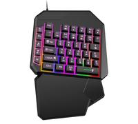 Mobile Gaming Keyboard - Ergonomic Gaming Keyboard with One Hand, Wired Gamepad | USB Plug and Play Controller for PC, eSports, Typing, Lightweight Programmable Keyboard for Desk