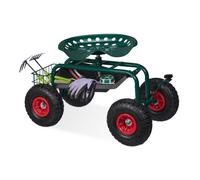 Mobile Gardening Seat Rolling Cart Trolley Storage Space Tools Ergonomic Comfort