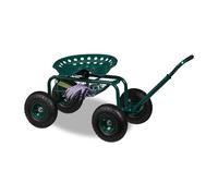 Mobile Gardening Seat Rolling Cart Trolley Storage Space Tools Ergonomic Comfort