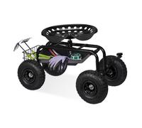 Mobile Gardening Seat Rolling Cart Trolley Storage Space Tools Ergonomic Comfort