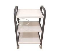 Mobile Hand Truck 3 Shelf Storage Cart for Beauty Salon & Spa Bathroom on Wheels Holds Up to 100Kg 40x30x83Cm White Beige Household Utility