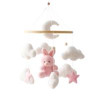 Mobile Hanger for Crib Crib Mobiles for Babies, Bunny & Cloud Felt Wind Chimes Mobile Hanger, Cute Cartoon Baby Toys for Baby Bedroom Ceiling Mobiles Toy Decoration