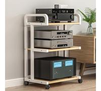 Mobile Hi-Fi Stereo Rack 3/4/5-Tier AV Stand Rolling Multimedia Storage for Home Office Modern Audio Video Furniturefor CD/DVD Elegant Design.