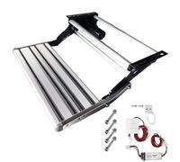 Mobile Home Steps Rv Step Camper Stair, Electric Automatic/Manual Rv Steps, 150 Kg/330 Lbs Capacity, Aluminum Alloy Folding Step With Led Light(Electric Automatic Single la)