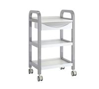 Mobile Kitchen Island Trolley Cart - Multi-level Storage Rack for Kitchen Bathroom & Living Room - Rolling Carts for Beauty Salon & Home nization (Grey)