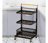 Mobile Kitchen Storage Cart with Wheels - 5 Shelves and Basket for Versatile Organization and Easy Movement