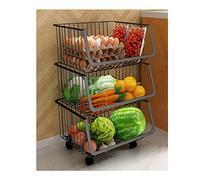 Mobile Kitchen Storage Rack Trolley - Multi-Layered Vegetable and Fruit Organizer, Floor-to-Ceiling Shelving Unit with Wheels