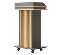 Mobile Laptop Lectern with Wheels, Modern Pulpit for Presentations in Hotels, Restaurants, and Churches