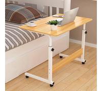 Mobile Laptop Table | Movable Study Writing Table with Wheels Height Adjustable Overbed Desk Mobile Computer Workstation, for Over Bed Sofa Reading Eating 60 x 40cm