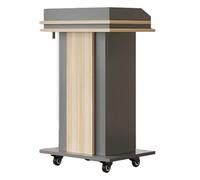 Mobile Lectern Podium with Wheels, Heavy Duty Portable Speech Stand for Churches, Conferences, and Presentations