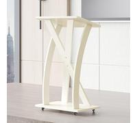 Mobile Lectern Stand with Wheels, Portable Solid Wood Podium for Church and Conference Rooms, Speech Host Table, Welcome Reception Desk