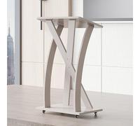 Mobile Lectern Stand with Wheels, Portable Solid Wood Podium for Church and Conference Rooms, Speech Host Table, Welcome Reception Desk