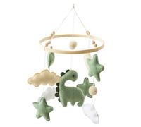 Mobile Lit Bébé Cloches De Lit Bébé Avec Étoiles, Nuages Et Dinosaure Vert, Suspension Mobile Bébé Cadeau Pour Bébé Fille Ou Garçon, Coton Bois Berceau Bébé Jouet