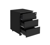 Mobile Lockable File Cabinet, Black