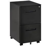 Mobile Lockable File Cabinet w/ Adjustable Hanging File Folder Black Vinsetto